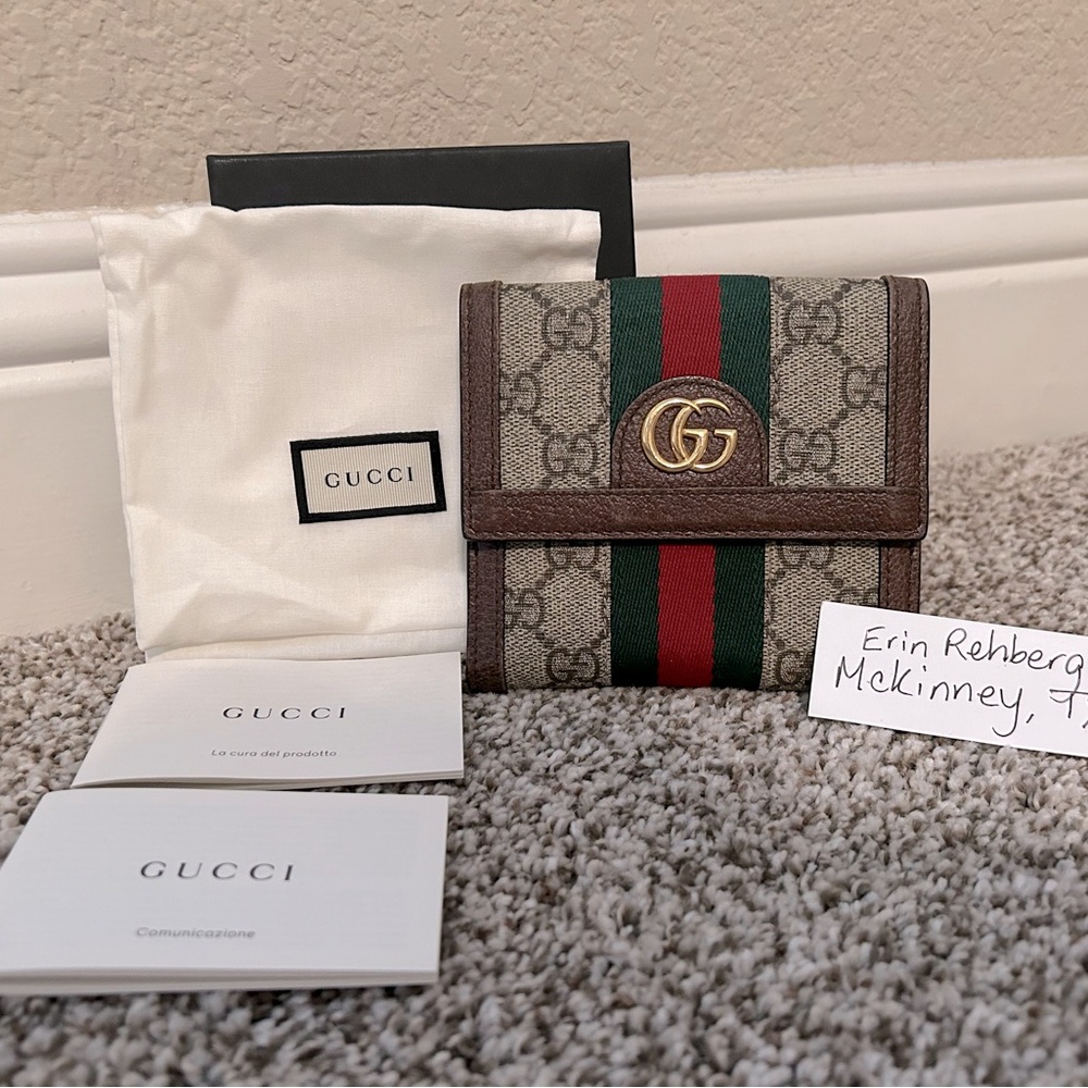 GUCCI OPHIDIA FRENCH FLAP WALLET